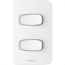 Conjunto Alumbra Gracia 4X2 Branco Com Placa 2 Simples 85324