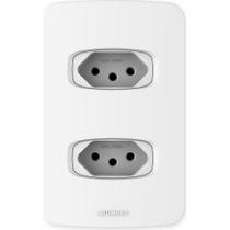 Conjunto Alumbra Gracia 4X2 Branco Com Placa 2 Tomadas 10A 85335