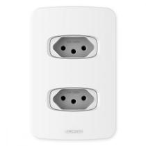 Conjunto Alumbra Gracia 4X2 Branco Com Placa 2 Tomadas 10A 85335