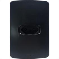 Conjunto Alumbra Gracia Maxx 4X2 Preto Com Placa 1 Tomada 10A 85680