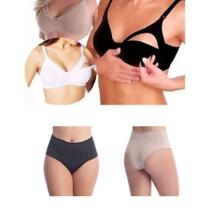 Conjunto Amamentação Sutiã Calcinha Microfibra Pós Parto Conjunto Amamentação Sutiã Calcinha Microfibra Pós Parto
