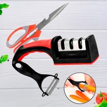 Conjunto Amolador Afiador Profissional Para Facas E Tesoura