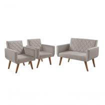 Conjunto Anabelle 2 Poltronas De 1 Lugar 1 Poltrona 2 Lugares Braço Unidecor Bege Conjunto Anabelle 2 Poltronas De 1 Lugar 1 Poltrona 2 Lugares Braço Unidecor Bege