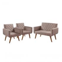 Conjunto Anabelle 2 Poltronas De 1 Lugar 1 Poltrona 2 Lugares Braço Unidecor Cappuccino Conjunto Anabelle 2 Poltronas De 1 Lugar 1 Poltrona 2 Lugares Braço Unidecor Cappuccino