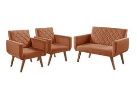 Conjunto Anabelle 2 Poltronas de 1 Lugar 1 Poltrona 2 Lugares Braço Unidecor