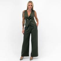 Conjunto Analiss Shine Alfaiataria Colete e Calça Wide Leg Feminino Conjunto Analiss Shine Alfaiataria Colete e Calça Wide Leg Feminino