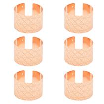 Conjunto Anel Argola de Guardanapo Metal Rosegold 6 Peças Conjunto Anel Argola de Guardanapo Metal Rosegold 6 Peças