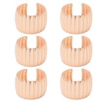 Conjunto Anel Argola De Guardanapo Metal Rosegold 6 Peças