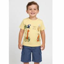 Conjunto Angerô mundo animal moletinho em algodão aplicações tamanho:2cor:amarelo Conjunto Angerô mundo animal moletinho em algodão aplicações tamanho:2cor:amarelo