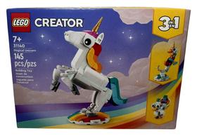 Conjunto Animal Unicórnio Mágico 3 Em 1 145 Peças Blocos De Montar Adulto Geek Lego Creator Conjunto Animal Unicórnio Mágico 3 Em 1 145 Peças Blocos De Montar Adulto Geek Lego Creator
