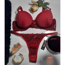 Conjunto Anita de bojo franzido com pala de renda bicolor calcinha fio com alca regulável e frente d Conjunto Anita de bojo franzido com pala de renda bicolor calcinha fio com alca regulável e frente d