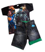 Conjunto Aniversário Infantil Camisa E Bermuda Super Heróis Conjunto Aniversário Infantil Camisa E Bermuda Super Heróis