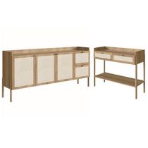 Conjunto Aparador E Buffet Palhinha 27936x27935 Linha Oslo Hanover Artesano