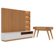 Conjunto Aparador e Home Noir Freijo Off White Matte Conjunto Aparador e Home Noir Freijo Off White Matte