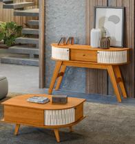 Conjunto Aparador Estoril e Mesa de Centro Indianápolis Cinamomo Off White Madetec Conjunto Aparador Estoril e Mesa de Centro Indianápolis Cinamomo Off White Madetec