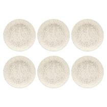 Conjunto Aparelho De Jantar Oxford 06 Pratos Fundos 20,5cm Cerâmica Chuvisco