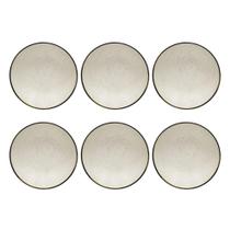 Conjunto Aparelho De Jantar Oxford 06 Pratos Fundos 20,5cm Cerâmica Unni Brisa