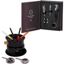 Conjunto Aparelho Para Fondue e Kit Vinho 5 Peças saca Inox