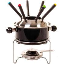 Conjunto Aparelho Para Fondue Panela Inox 10 Peças Kit Jogo Carne Chocolate Morango Queijo Jantar Queimador Caçarola