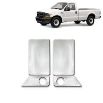 Conjunto Aplique Maçaneta Cromado F-250 1998/2011 Com Furo Chave - Shekparts