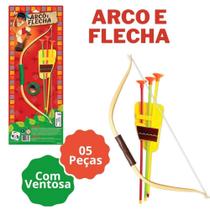 Conjunto Arco e Flecha de Brinquedo com 5 itens no total - Pica Pau