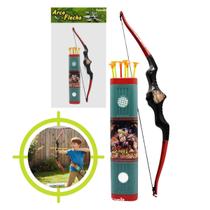 Conjunto Arco E Flecha Infantil Com Bolsa Aljava E Flechas Com Ventosa Brinquedo Educativo Presente Criança Kizumba