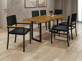 Conjunto Área Gourmet 6 Cadeiras 1,60x0,90m Itália Paonanda