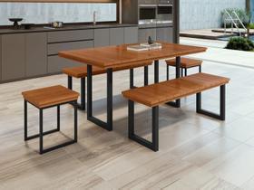 Conjunto Área Gourmet 6 Lugares 1,60x0,90m Capri Paonanda