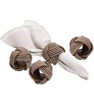 Conjunto Argolas Porta Guardanapo 4Pcs Fendi Yoi