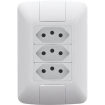 Conjunto Aria 3 Tomadas 2P+T 10A 250V Branco Tramontina