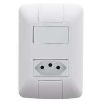 Conjunto Aria com 1 Interruptor Simples 6A + 1 Tomada 2P+T 10A Tramontina