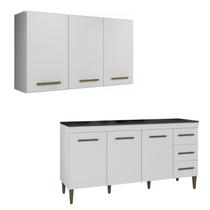 Conjunto Armário Aéreo 3 Portas e Balcão3 Portas e 3 Gavetas