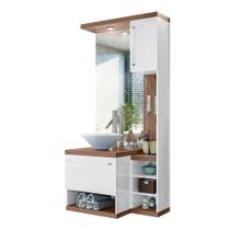 Conjunto Armario para Banheiro Arezzo Amendoa