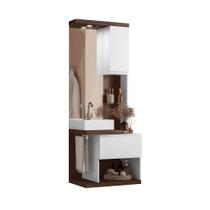 Conjunto Armario para Banheiro Paris Nogal Ebano