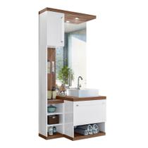 Conjunto Armario para Banheiro Turim Amendoa Conjunto Armario para Banheiro Turim Amendoa