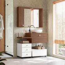 Conjunto Armario para Banheiro Vicenza Amendoa