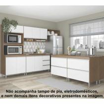 Conjunto armários de cozinha modulada 8 peças 2,80m e Bancada Goumet CJ30-033 Semplicitá Móveis Conjunto armários de cozinha modulada 8 peças 2,80m e Bancada Goumet CJ30-033 Semplicitá Móveis