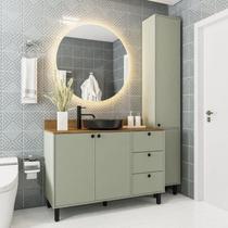 Conjunto Armários para Banheiro Rubi Verde Oliva Politorno Conjunto Armários para Banheiro Rubi Verde Oliva Politorno