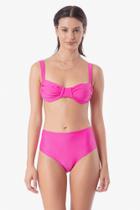 Conjunto aro meia taça drapeado magenta