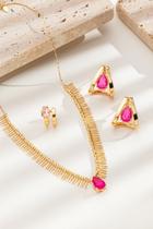 Conjunto Artesanal Semijoias ouro 18k trangulo dos deuses