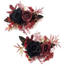 Conjunto artificial Boutonniere Serwalin de 15x13 cm em espuma preta bordô Conjunto artificial Boutonniere Serwalin de 15x13 cm em espuma preta bordô