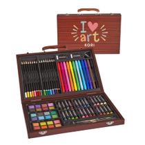 Conjunto Artístico Let's Make Memories - 80 Peças com Estojo de Madeira