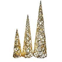 Conjunto árvore natal trio de mesa com led