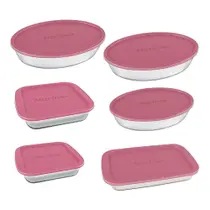 Conjunto Assadeira Marinex 1576 com Tampa Rosa 6 Peças