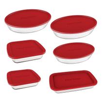 Conjunto Assadeira Marinex 1576 com Tampa Vermelha 6 Peças Conjunto Assadeira Marinex 1576 com Tampa Vermelha 6 Peças