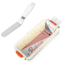 Conjunto Assadeira Retangular de Silicone 30cm e Espátula Confeiteiro 20 cm Mundial Hercules Conjunto Assadeira Retangular de Silicone 30cm e Espátula Confeiteiro 20 cm Mundial Hercules