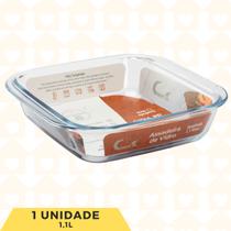 Conjunto Assadeira Vidro Resistente 1,1L Forma Retangular 1Un
