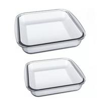 Conjunto Assadeiras Quadradas Marinex Vidro - Kit 2 Unidades
