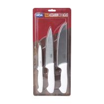 Conjunto Assador c/ 3 facas Mor Churrasco Camping Lazer