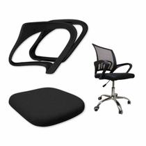 Conjunto Assento e Braços Cadeira de Escritorio Reposiçao Peças Conserto Home Office Trabalho Casa Estudo Leitura